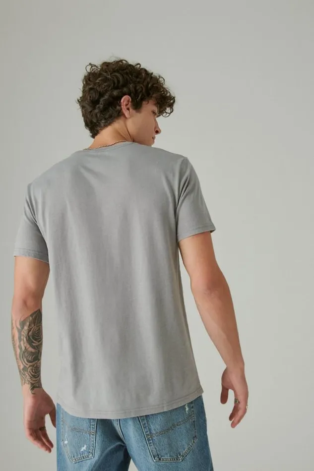 Men Lucky Brand Graphic Tees Party Bear Neutral Grey