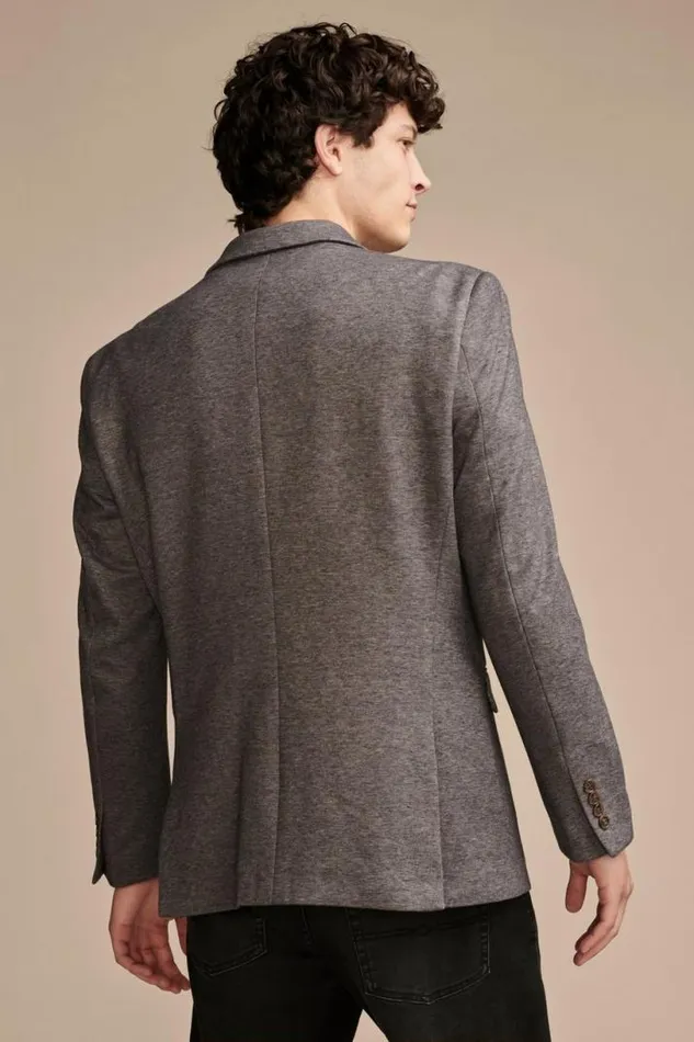 Men Lucky Brand Suit Separates Knit Blazer 4way Stretch Medium Grey
