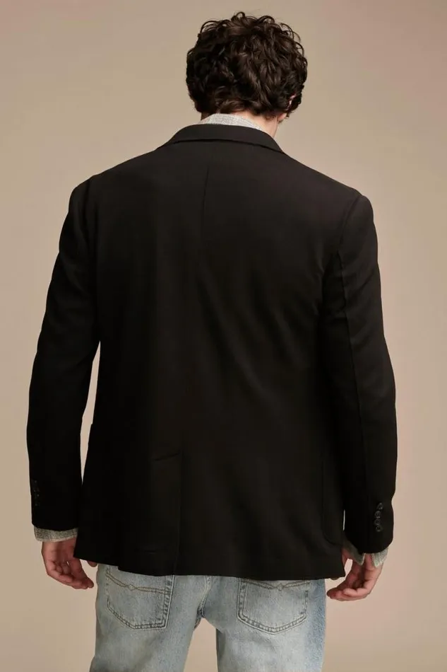 Men Lucky Brand Suit Separates Pique Blazer 4way Stretch Black