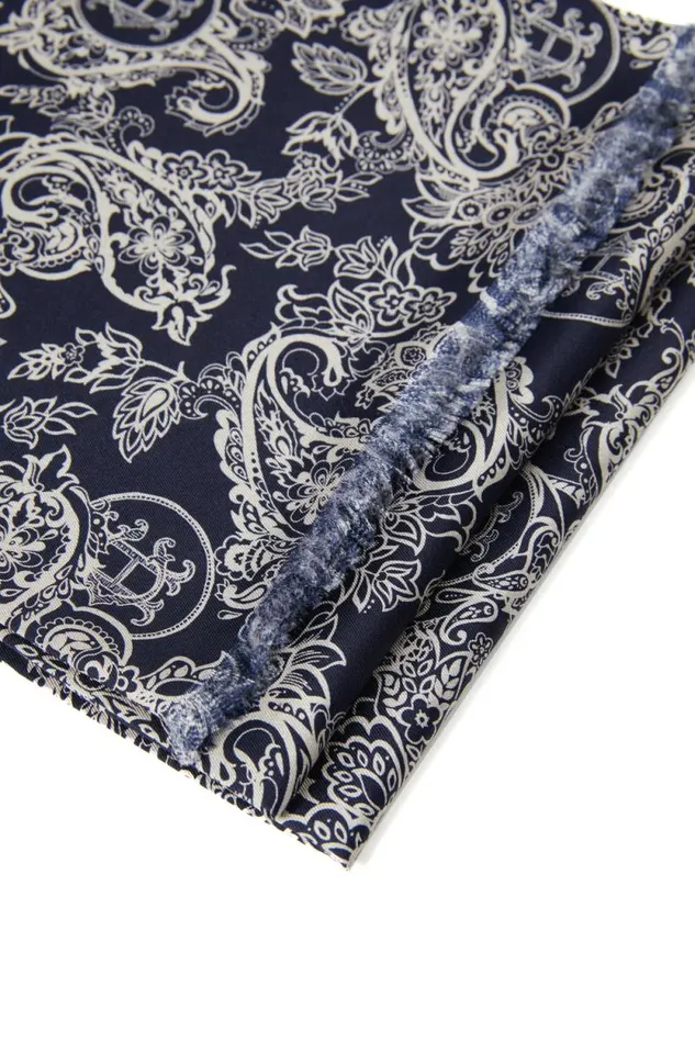 Men Men039s Silk Scarf Ink Navy Cream Paisley Holland Cooper Scarves