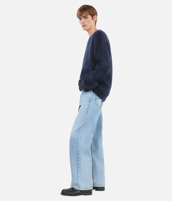 Men Navy Blue Mohair And Wool Sweater THE KOOPLES Sweaters