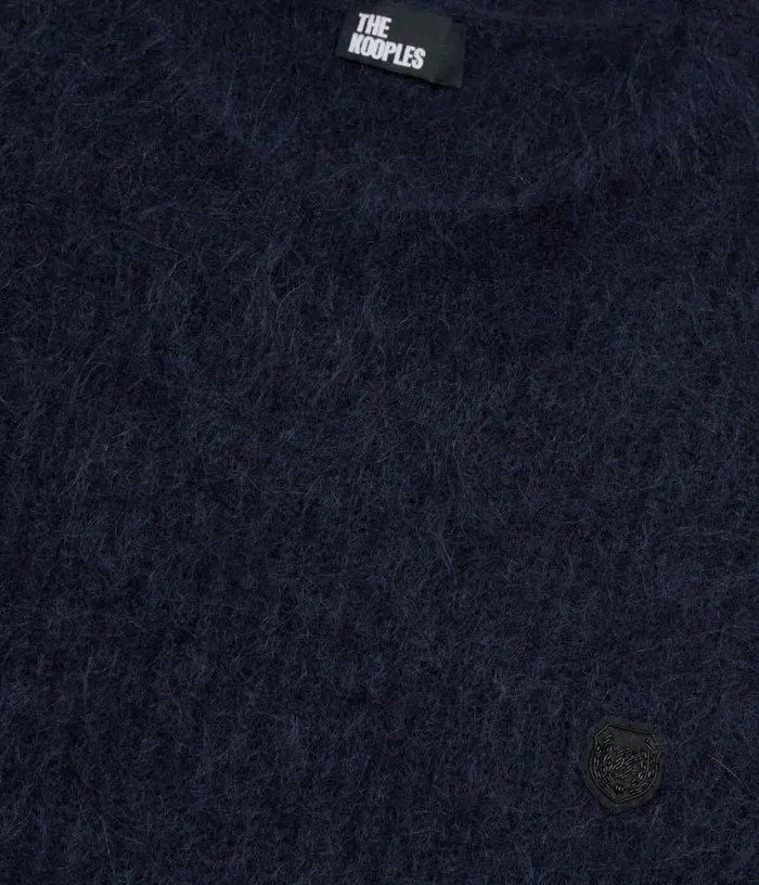 Men Navy Blue Mohair And Wool Sweater THE KOOPLES Sweaters