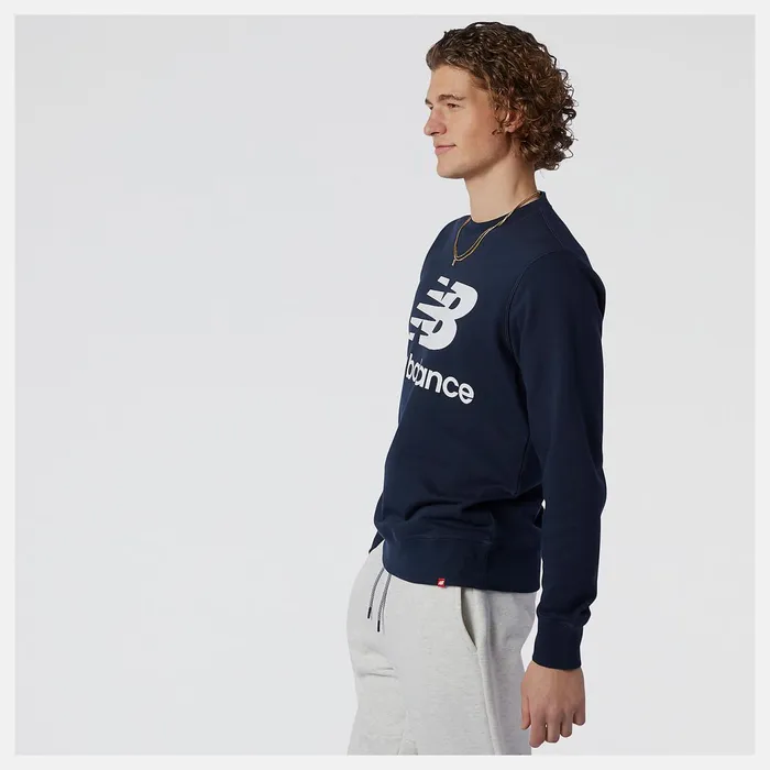 Men NB Essentials Stacked Logo Crew Eclipse New Balance Hoodies and Sweatshirts
