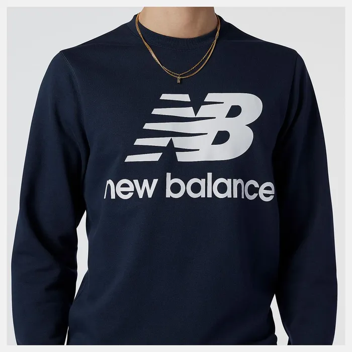 Men NB Essentials Stacked Logo Crew Eclipse New Balance Hoodies and Sweatshirts