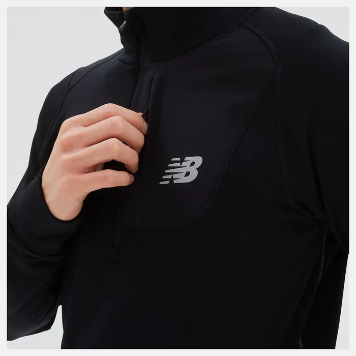 Men NB Heat Grid Half Zip Black New Balance Hoodies and Sweatshirts Men NB Heat Grid Half Zip Black New Balance Hoodies and Sweatshirts