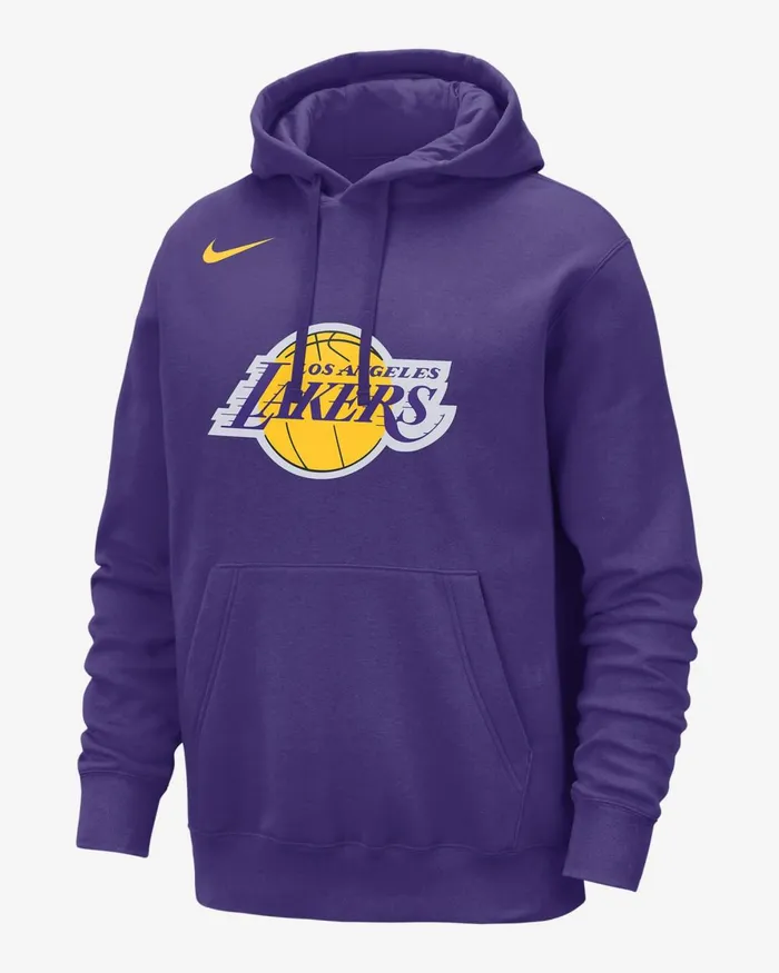 Men Nike Hoodies And Sweatshirts Los Angeles Lakers Club Field Purple