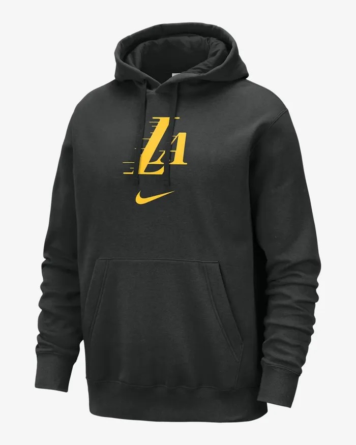 Men Nike Hoodies And Sweatshirts Los Angeles Lakers Club Fleece City Edition Black