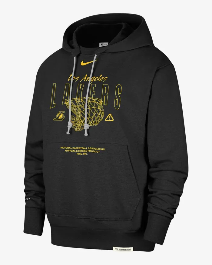 Men Nike Hoodies And Sweatshirts Los Angeles Lakers Standard Issue Black