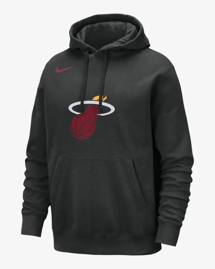 Men Nike Hoodies And Sweatshirts Miami Heat Club Black