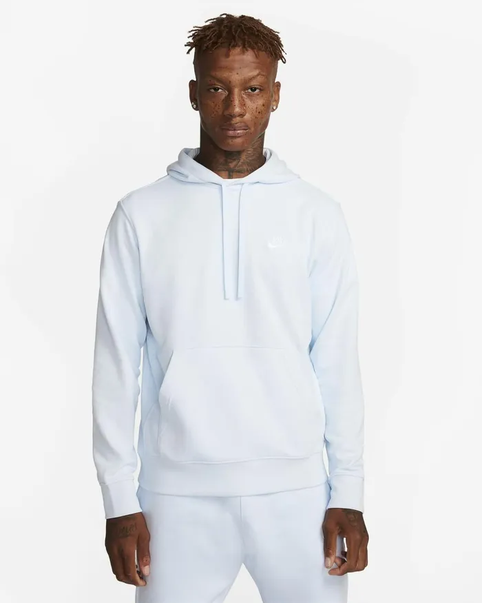 Men Nike Hoodies And Sweatshirts Sportswear Club Football Greyfootball Greywhite