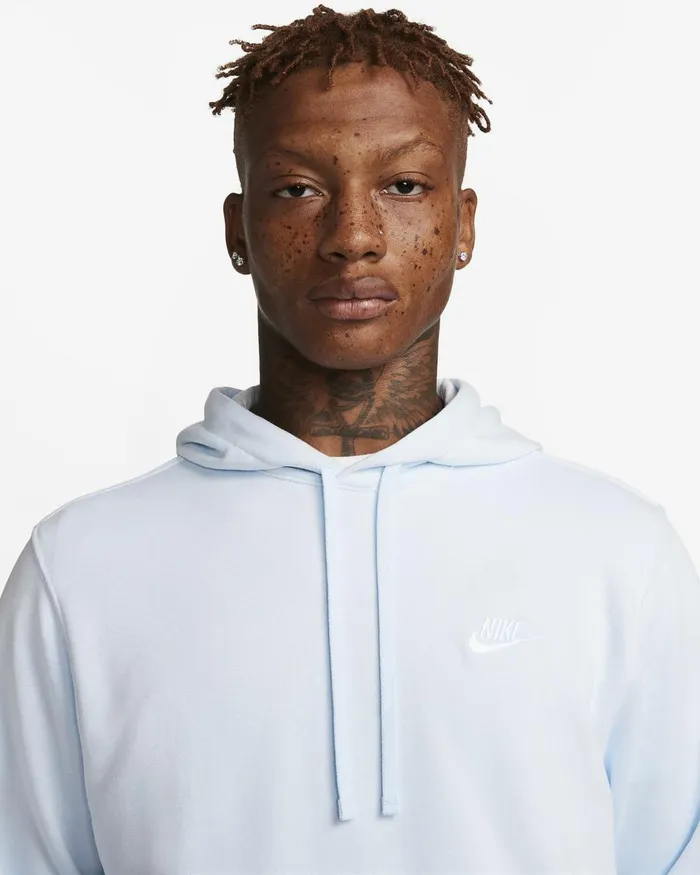Men Nike Hoodies And Sweatshirts Sportswear Club Football Greyfootball Greywhite