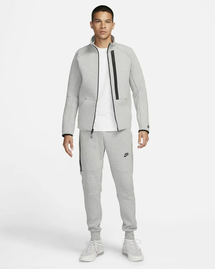Men Nike Hoodies And Sweatshirts Sportswear Tech Fleece OG Dark Grey Heatherblack