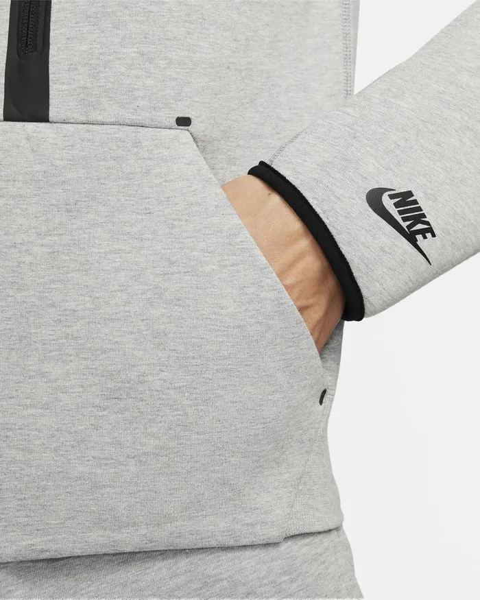 Men Nike Hoodies And Sweatshirts Sportswear Tech Fleece OG Dark Grey Heatherblack