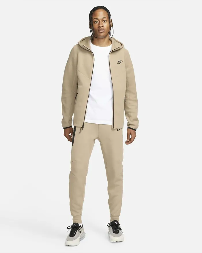 Men Nike Hoodies And Sweatshirts Sportswear Tech Fleece Windrunner Khakiblack