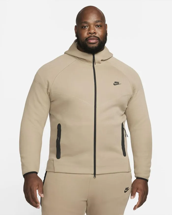 Men Nike Hoodies And Sweatshirts Sportswear Tech Fleece Windrunner Khakiblack