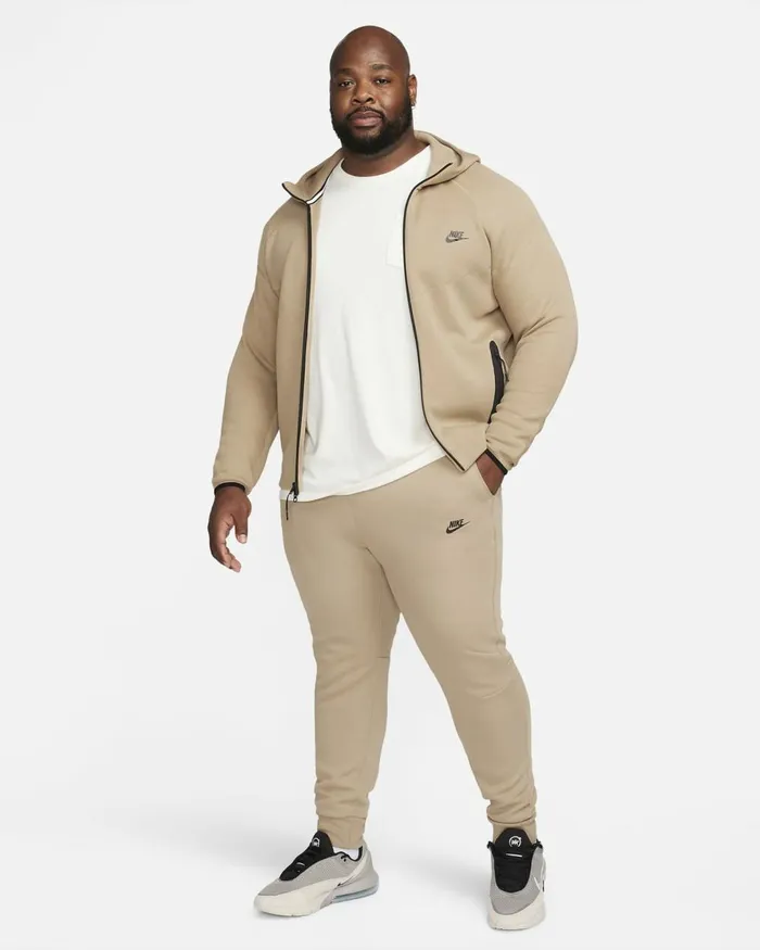 Men Nike Hoodies And Sweatshirts Sportswear Tech Fleece Windrunner Khakiblack