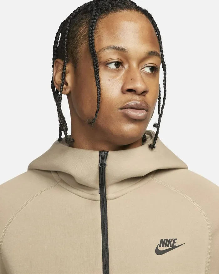 Men Nike Hoodies And Sweatshirts Sportswear Tech Fleece Windrunner Khakiblack