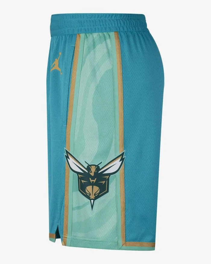 Men Nike Shorts Charlotte Hornets 202324 City Edition Rapid Tealclub Gold