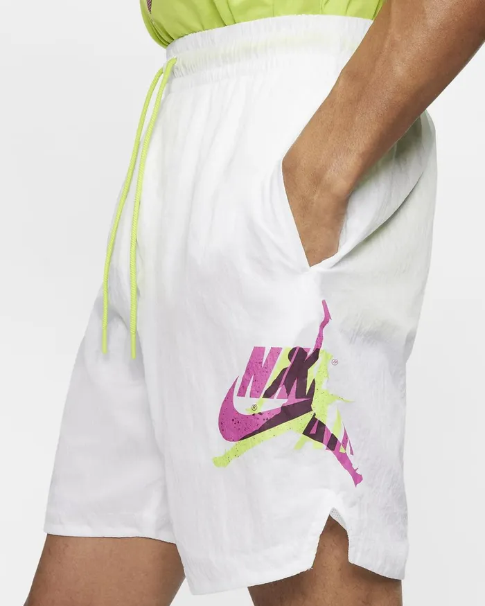 Men Nike Shorts Jordan Jumpman Poolside Whitecyberactive Fuchsia