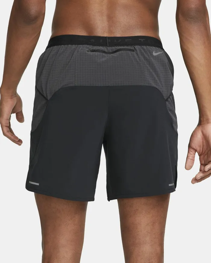 Men Nike Shorts Trail Second Sunrise Blackdark Smoke Greywhite