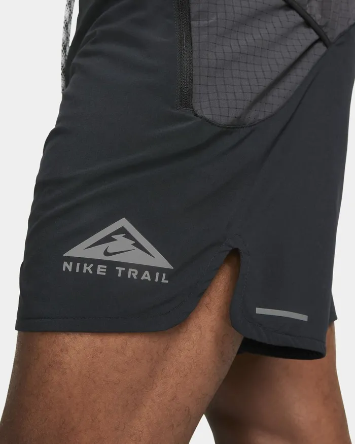 Men Nike Shorts Trail Second Sunrise Blackdark Smoke Greywhite