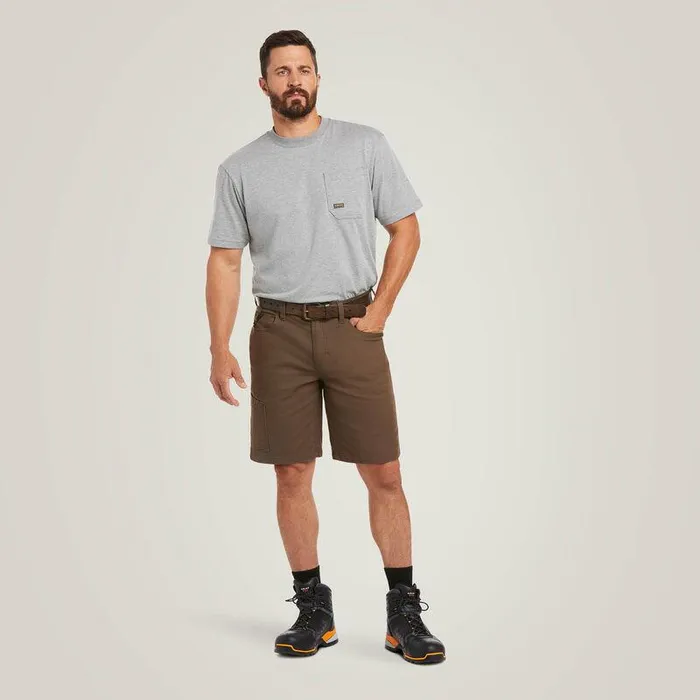 Men Pants and Shorts Ariat Rebar DuraStretch Made Tough 10quot Short Wren