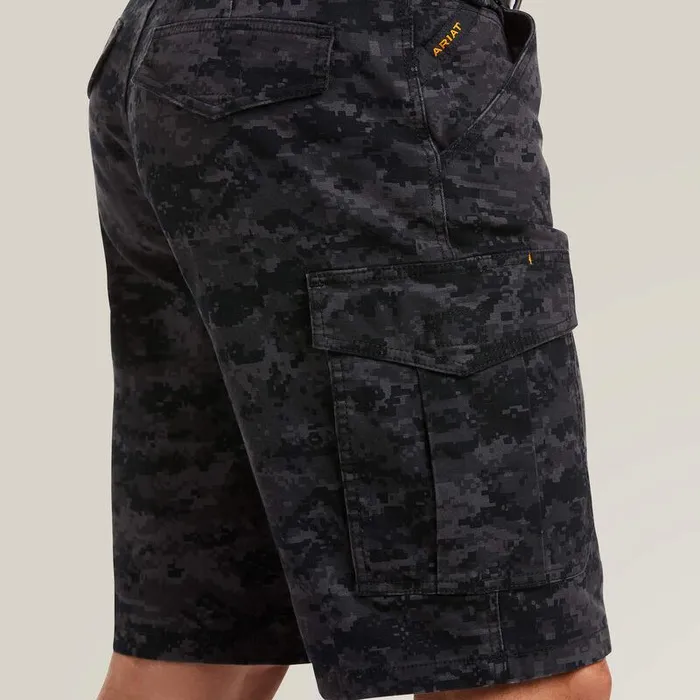 Men Pants and Shorts Ariat Rebar DuraStretch Made Tough Cargo 11quot Short Black Digi Camo Men Pants and Shorts Ariat Rebar DuraStretch Made Tough Cargo 11quot Short Black Digi Camo