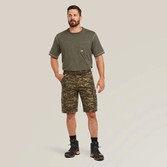 Men Pants and Shorts Ariat Rebar DuraStretch Made Tough Cargo 11quot Short Olive Camo Men Pants and Shorts Ariat Rebar DuraStretch Made Tough Cargo 11quot Short Olive Camo