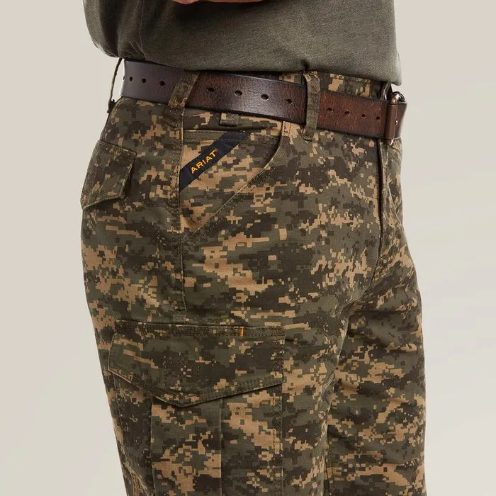 Men Pants and Shorts Ariat Rebar DuraStretch Made Tough Cargo 11quot Short Olive Camo Men Pants and Shorts Ariat Rebar DuraStretch Made Tough Cargo 11quot Short Olive Camo