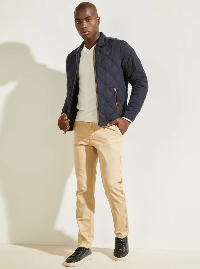 Men Pants and Shorts GUESS Beige Max Midrise Slim Pants