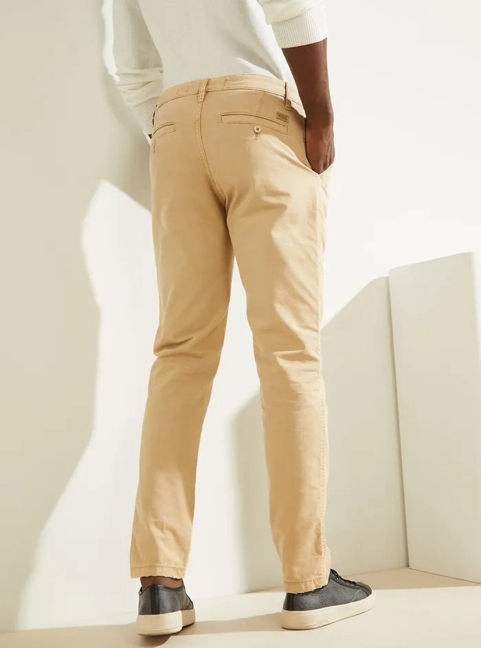 Men Pants and Shorts GUESS Beige Max Midrise Slim Pants