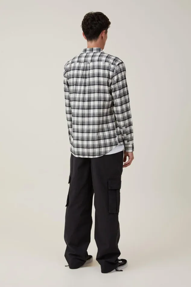 Men Pants Cotton On Baggy Cargo Pant Black Ripstop