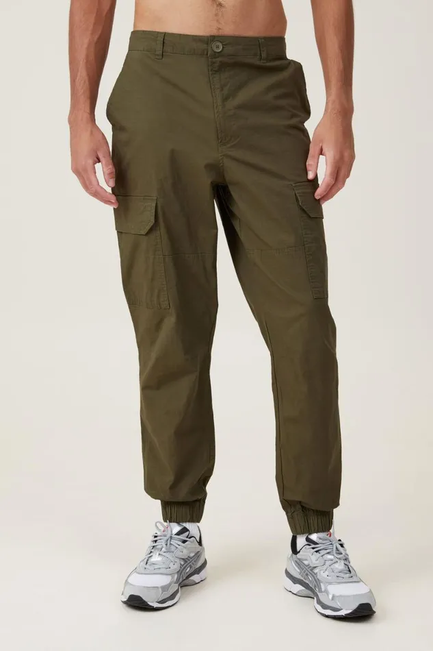 Men Pants Cotton On Ripstop Jogger Military