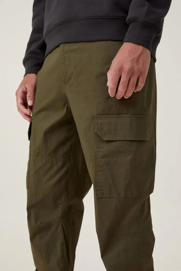 Men Pants Cotton On Ripstop Jogger Military