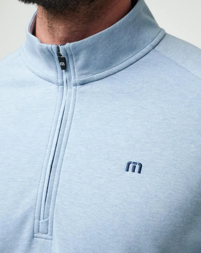 Men Quarter Zips TravisMathew UPGRADED QUARTER ZIP Light Blue Men Quarter Zips TravisMathew UPGRADED QUARTER ZIP Light Blue