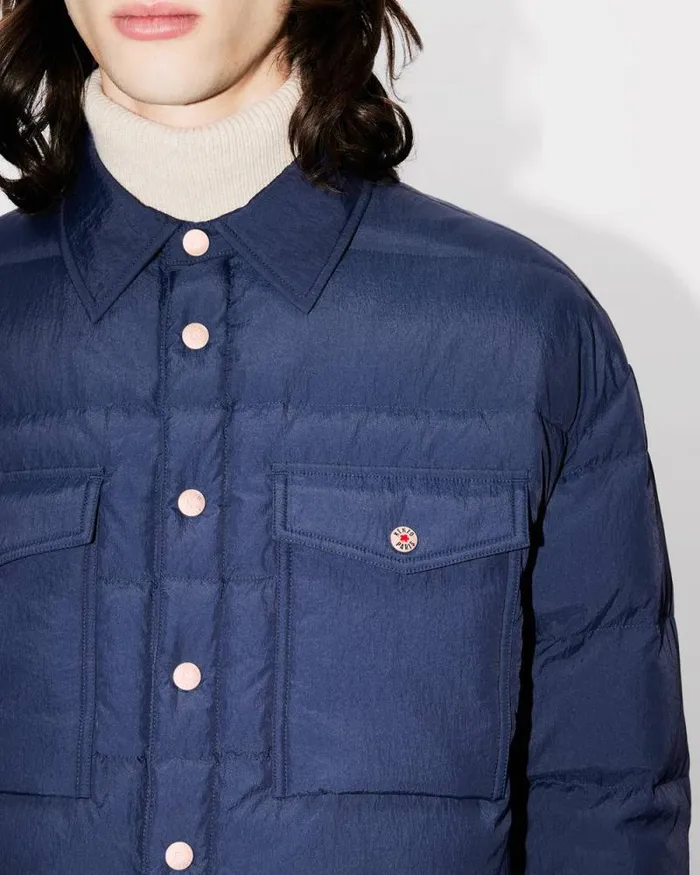 Men Quilted Padded Overshirt Midnight Blue Kenzo Jackets And Coats
