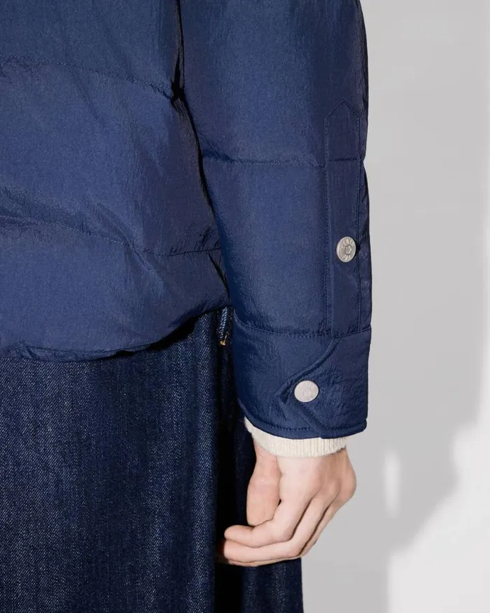 Men Quilted Padded Overshirt Midnight Blue Kenzo Jackets And Coats