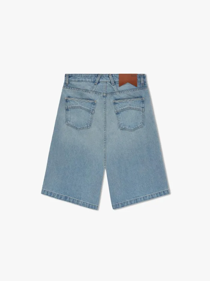 Men Rhude Denim DROP CROTCH DENIM SHORTS Indigo