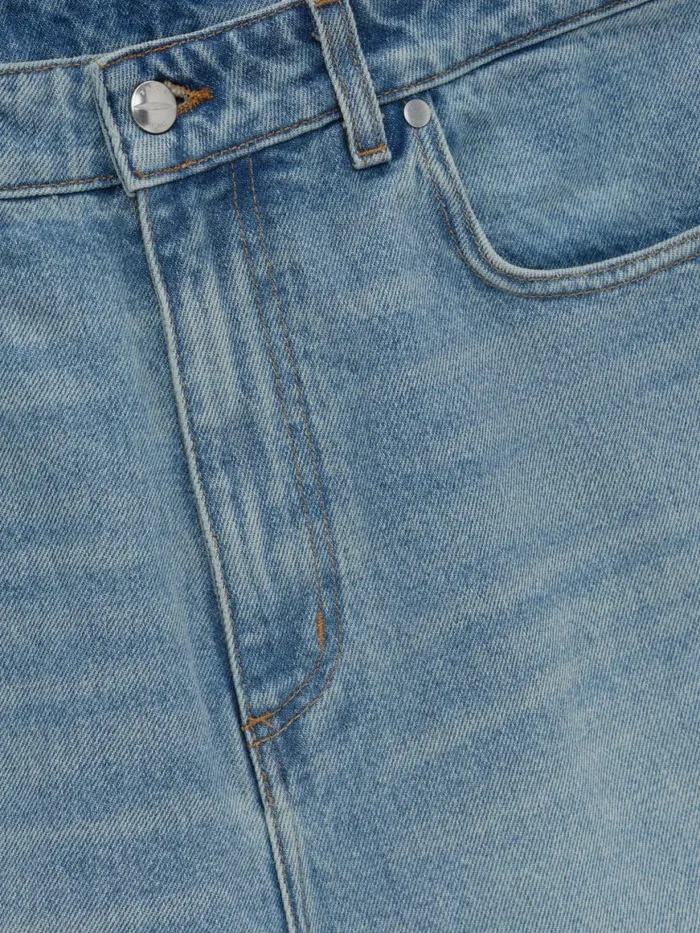 Men Rhude Denim DROP CROTCH DENIM SHORTS Indigo