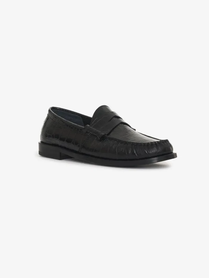 Men Rhude Footwear CROC SLIP ON LOAFER Black Croc