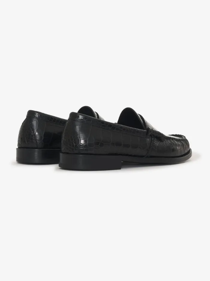 Men Rhude Footwear CROC SLIP ON LOAFER Black Croc