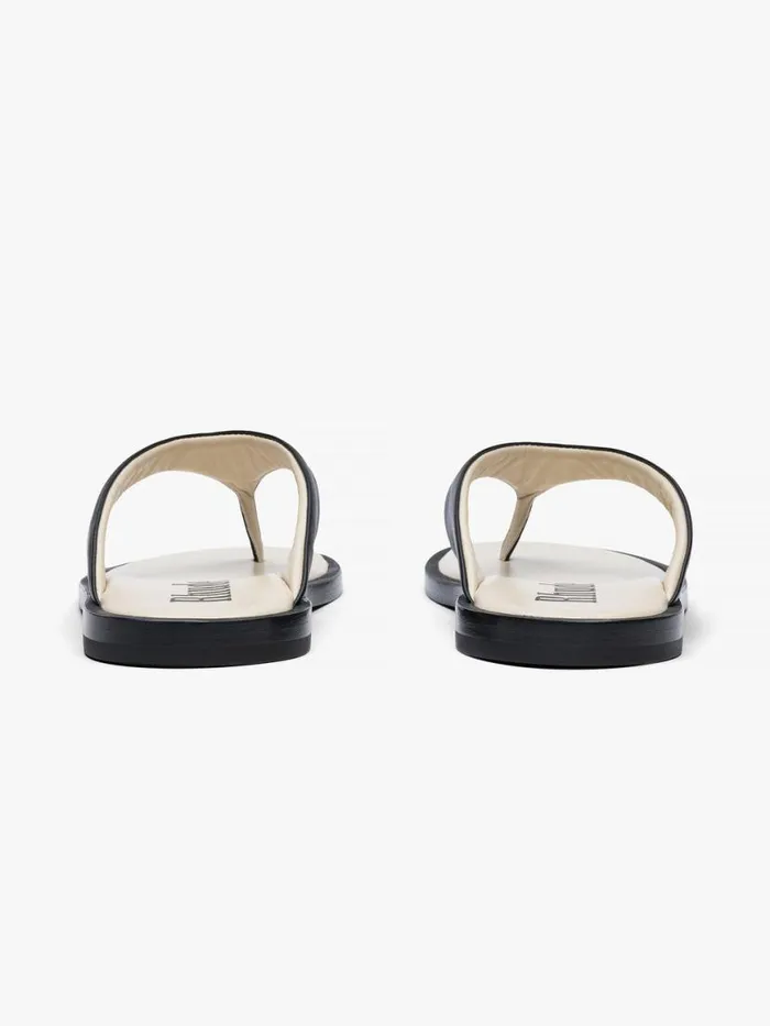 Men Rhude Footwear LOUNGE THONG FLIP FLOPS Blackcreme