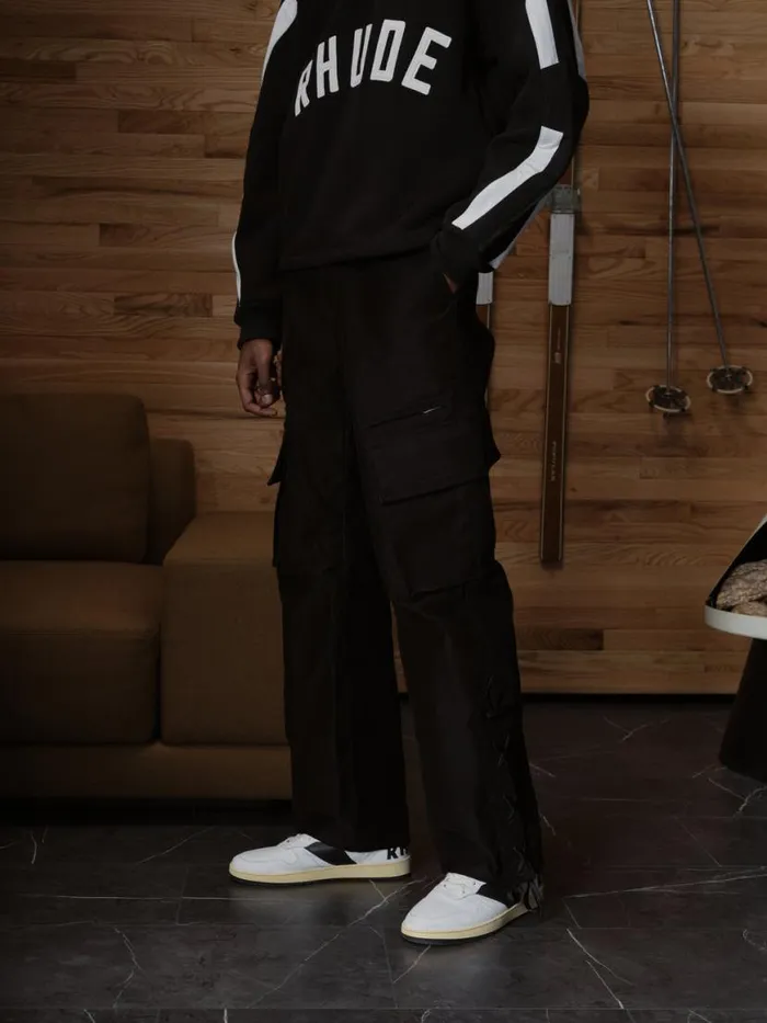 Men Rhude Pants CORDA SKI CARGO Black