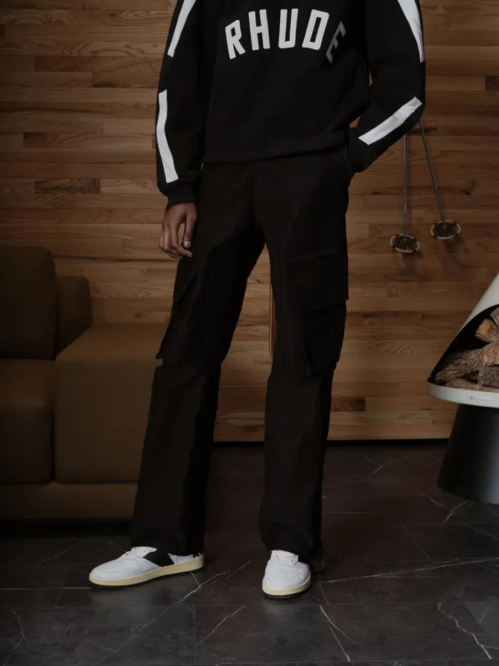 Men Rhude Pants CORDA SKI CARGO Black
