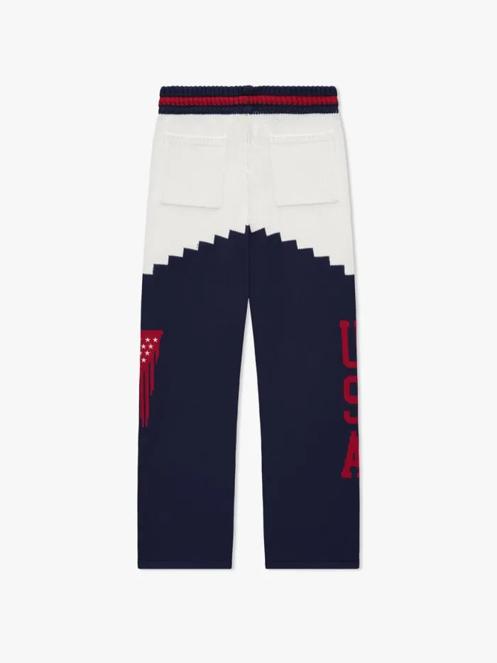 Men Rhude Pants ST CROIX KNIT PANT Creamnavyred
