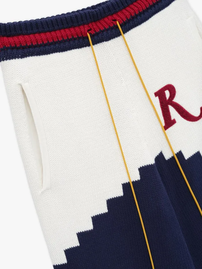 Men Rhude Pants ST CROIX KNIT PANT Creamnavyred