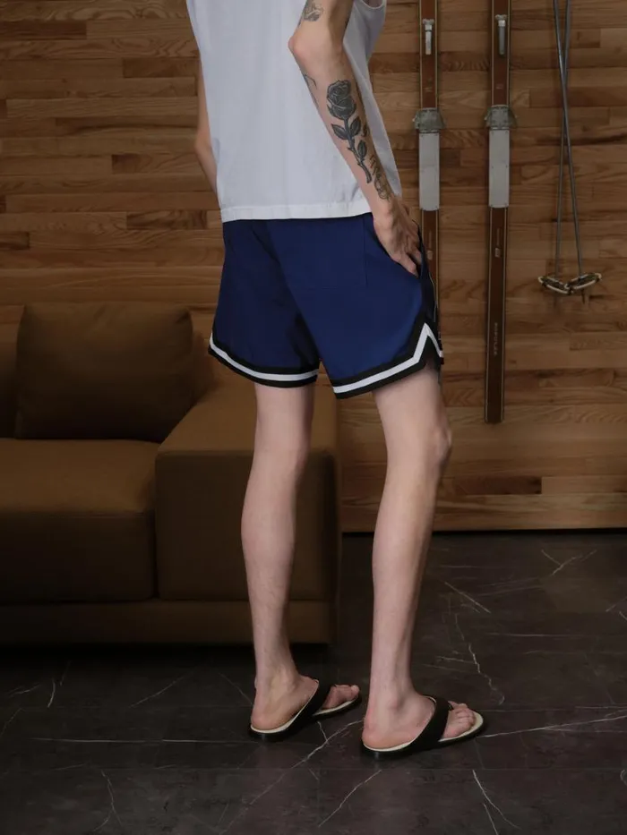 Men Rhude Shorts BASKETBALL SWIM TRUNKS Blueblackwhite