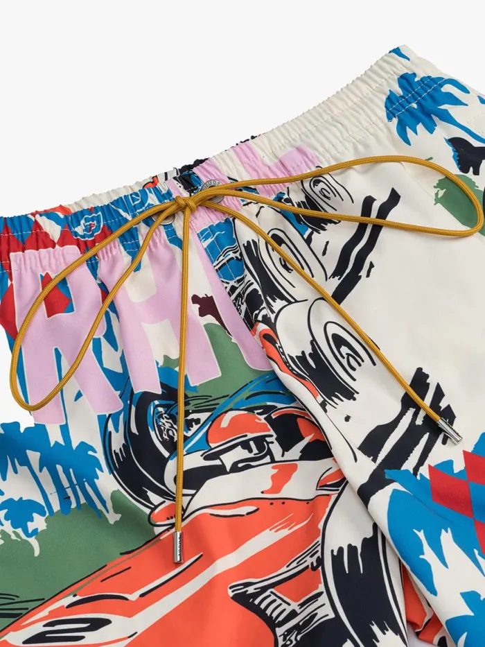 Men Rhude Shorts GRAND PRIX SWIM TRUNKS Multi