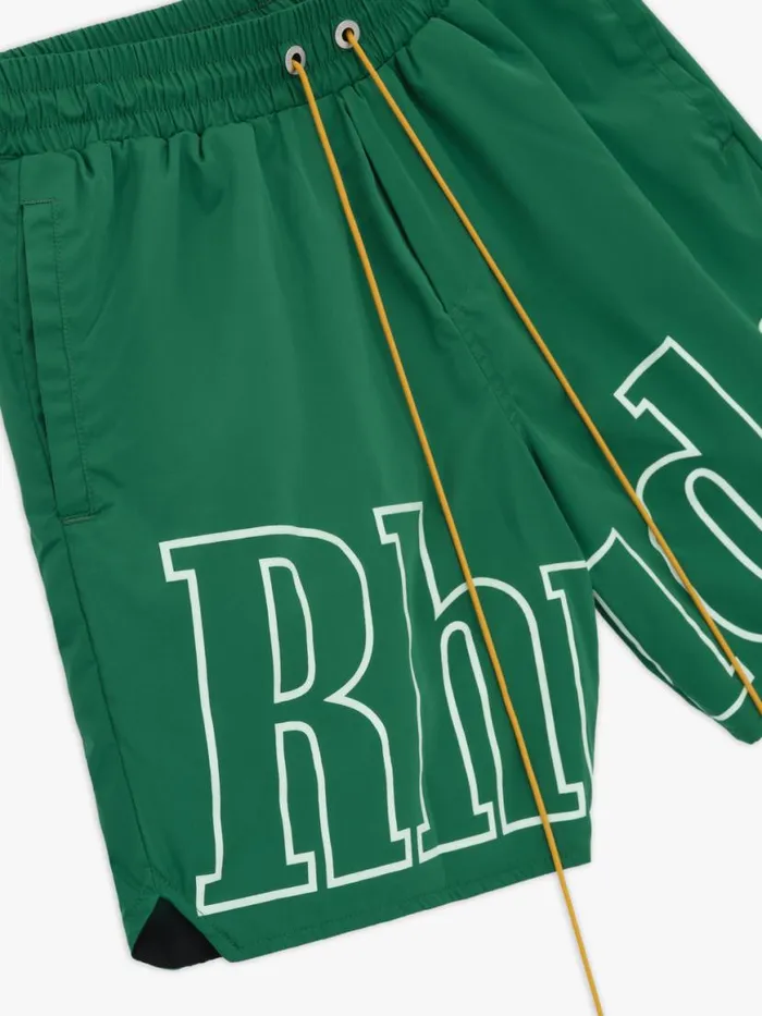 Men Rhude Shorts LOGO TRACK SHORT Pine Green