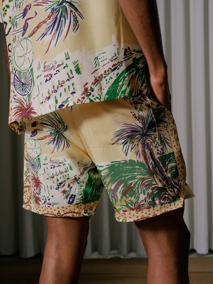 Men Rhude Shorts PALMINA SILK SHORT Multi